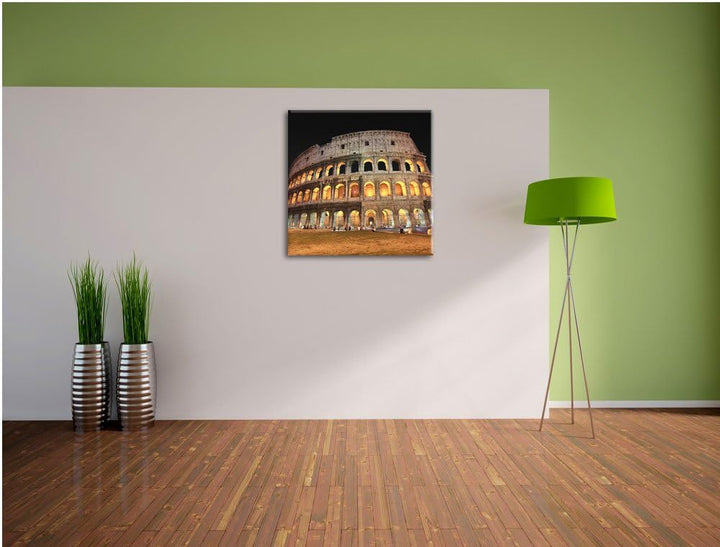 Pixxprint Colosseum in Rom Italien schwarz/weiss, Format: 70x70 als Leinwandbild, 70x70