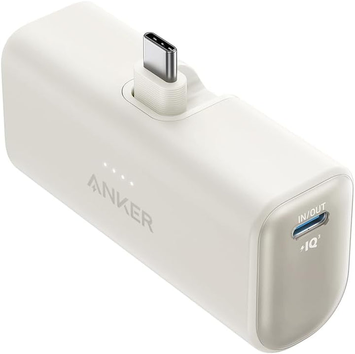 Anker Nano Powerbank, 5000mAh Powerbank 22.5W, Integrierter Faltbarer USB-C Konnektor, Kompatibel mi