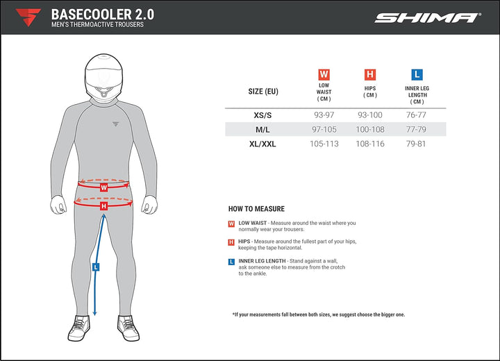 SHIMA BASECOOLER 2.0 - Thermoaktive Herrenhose mit COOLMAX-Fasern. Funktionsunterwäsche, Kühlend, At