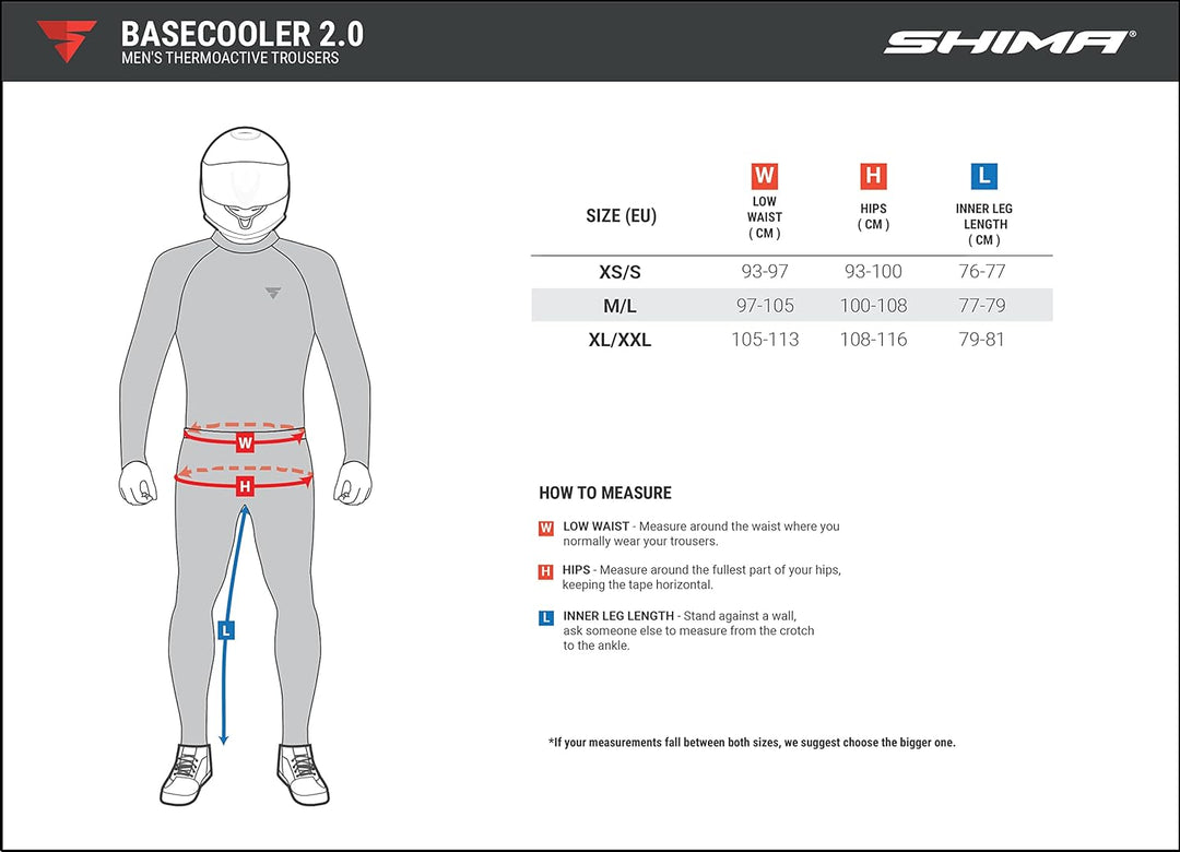 SHIMA BASECOOLER 2.0 - Thermoaktive Herrenhose mit COOLMAX-Fasern. Funktionsunterwäsche, Kühlend, At