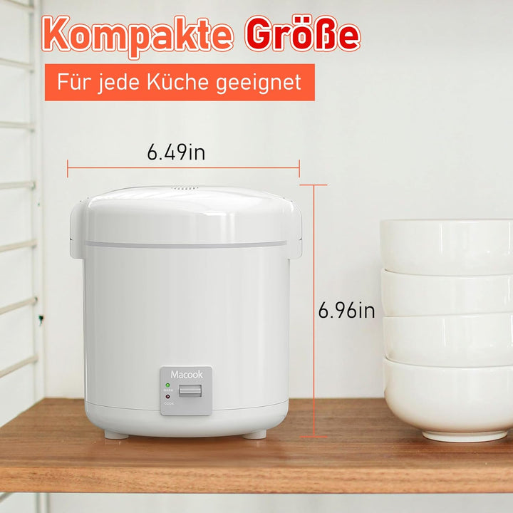 Macook Kleiner elektrischer Reiskocher - vollautomatisch, für 2 Portionen, abnehmbarer, antihaftbesc