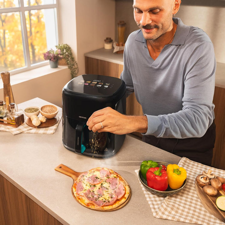 Cecotec Heissluftfritteuse ohne Öl - 6,5L - Grill - Doppelwiderstand - Integrierter Smoker - Air Fry
