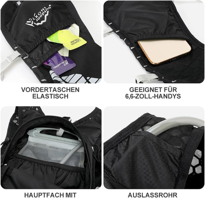 INOXTO Sport Wasserbeutel Weste Mit 1.5l Trinkblasen Running Weste Rucksack FüR Outdoor Wandern Trai