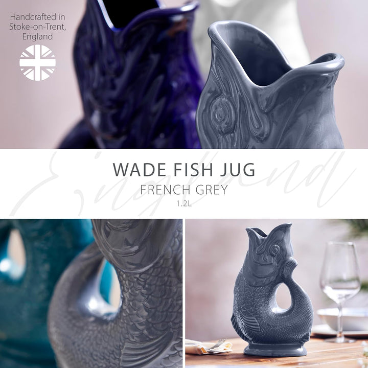 Wade Fischkrug, Steingut, ikonisches britisches Erbe, hergestellt in Stoke-on-Trent, 1,2 l, French G