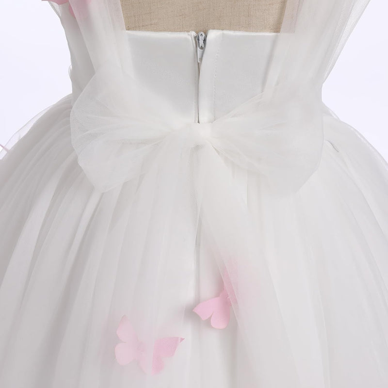 FYMNSI Baby Mädchen Prinzessin Kleid Blumenmädchenkleid Taufkleid Kleinkinder Schmetterling Festlich