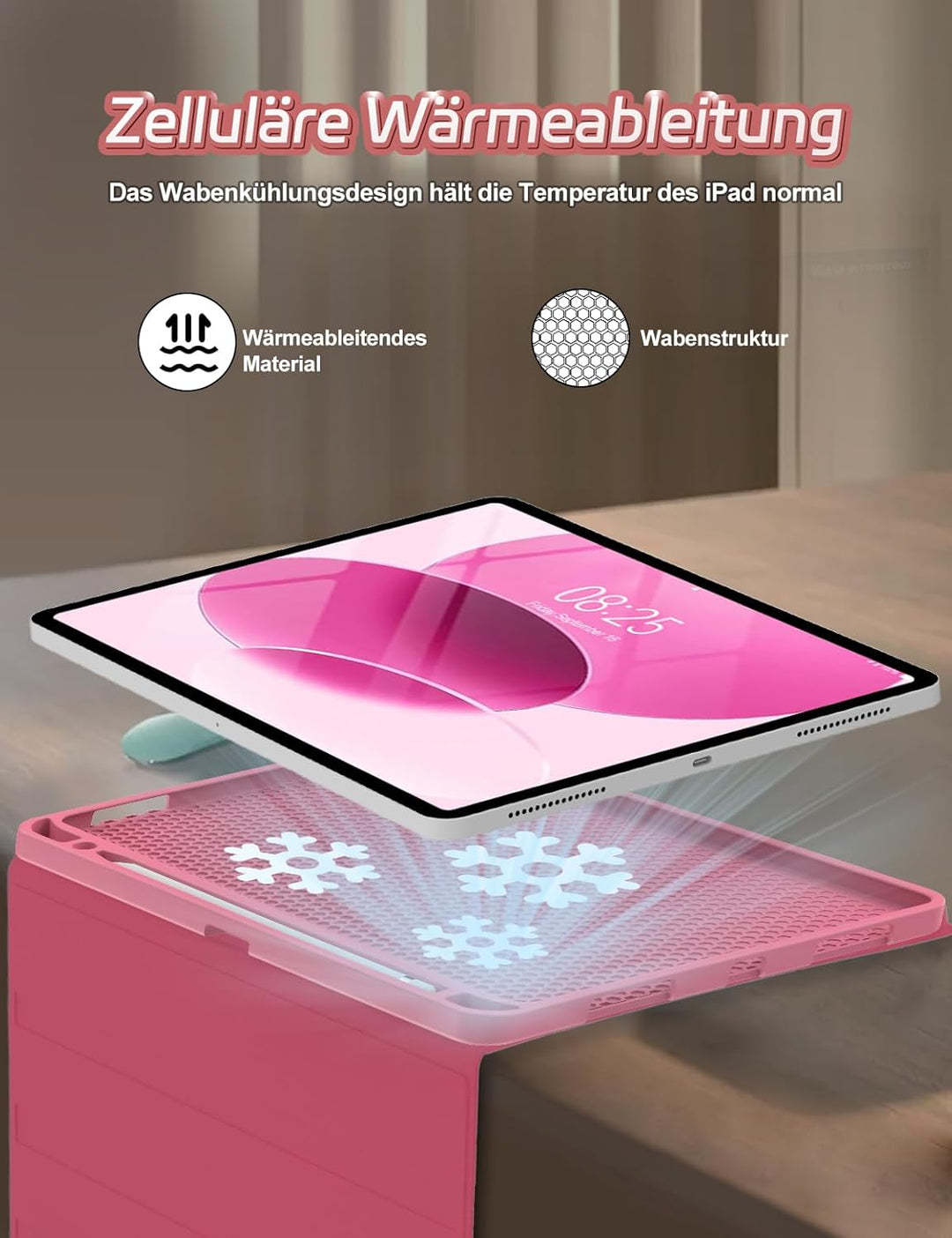 Tastatur Hülle für iPad 10 gen/A16 11 Gen - Soft TPU Rückseite Gehäuse Schutzhülle mit Pencil Halter