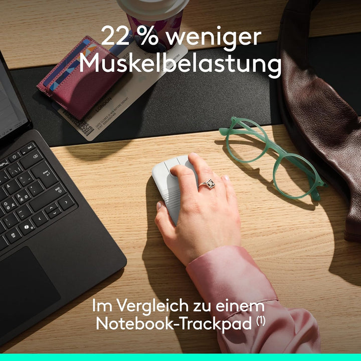 Logitech Mobi Fold, ultramobile Maus für unterwegs, klein und leicht, Touch-Scroll, leise Klicks, 4K
