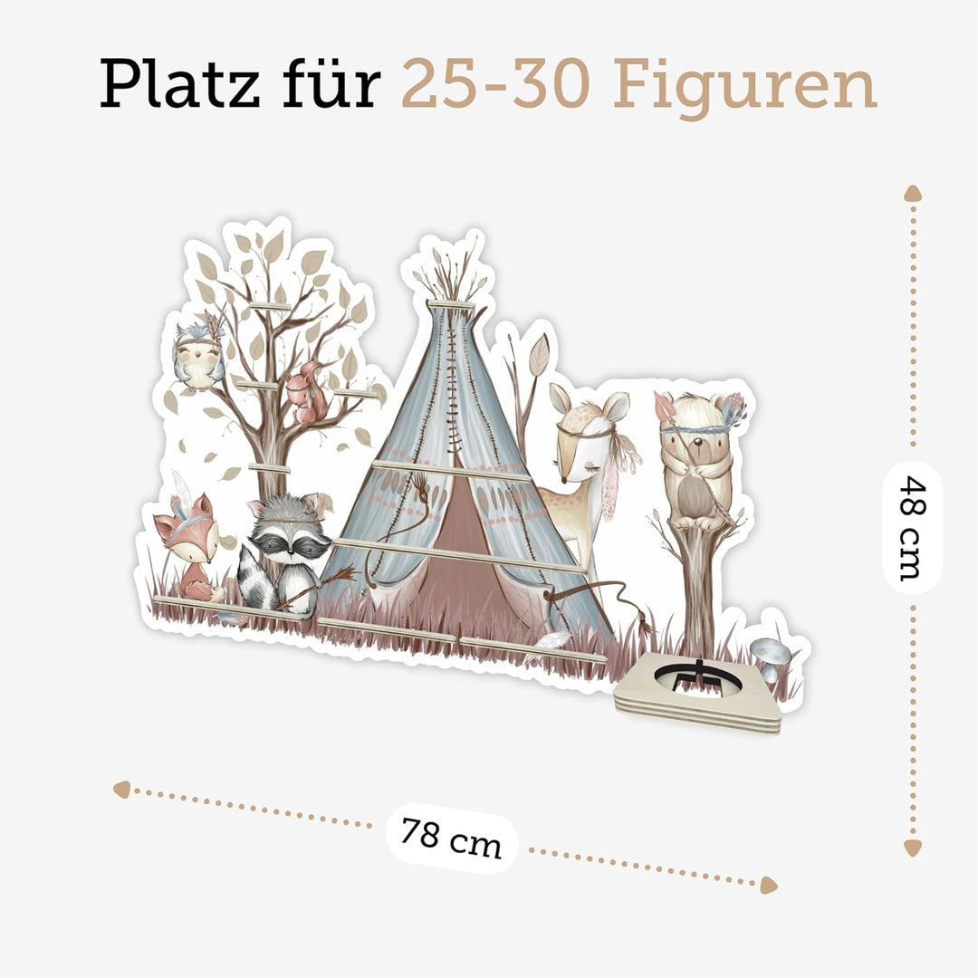 Farbklecks-Collection Musikboxregal Tierische Freunde - - passend für Toniebox - Regal mit Platz für