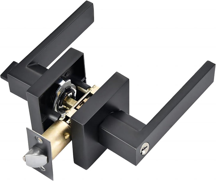 Qrity Türschloss Aluminiumlegierung Drückergarnitur Türdrückerfür für Schlafzimmer, Garderobe, Staur