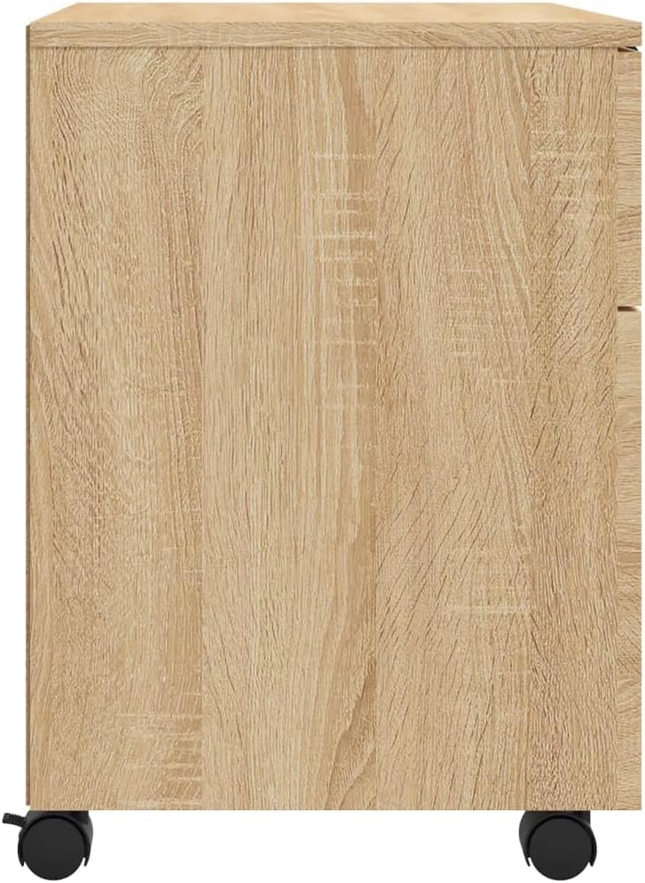 Willood Mobiler Aktenschrank mit Rollen Sonoma-Eiche 45x38x54cm Schreibtischschrank, Schreibtischorg