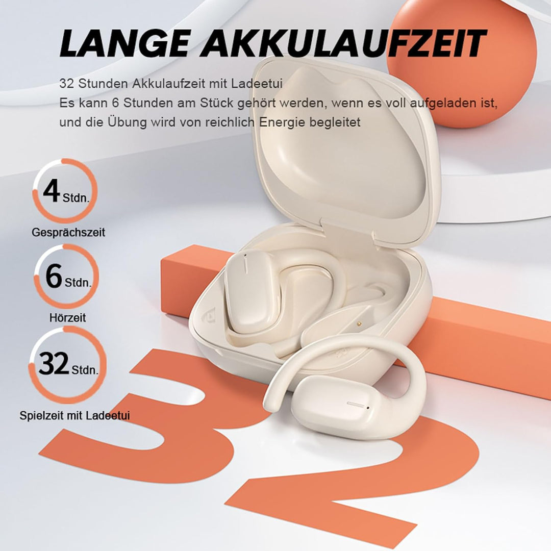 Open Ear Kopfhörer Bluetooth kabellos Sport Luftleitung Kopfhörer schnurlos Ohrhörer mit Ohrbügel Ai