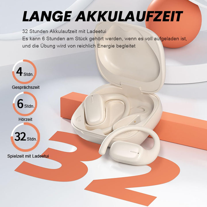Open Ear Kopfhörer Bluetooth kabellos Sport Luftleitung Kopfhörer schnurlos Ohrhörer mit Ohrbügel Ai