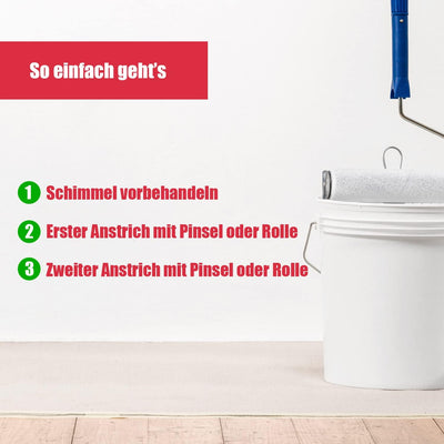 DICHTON Anti Schimmel Farbe 2,5l weiss matt - Feuchtraumfarbe, Antischimmelfarbe, Wandfarbe mit hohe