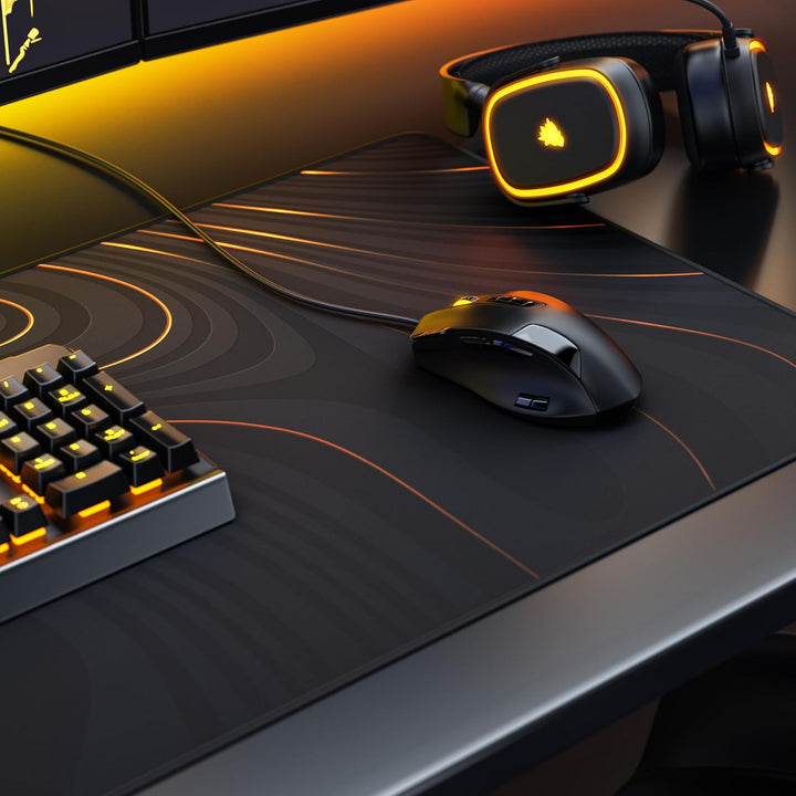 TITANWOLF - XXL Speed Gaming Mauspad 900 x 400mm - XXL Mousepad - Tischunterlage Large Size - verbes