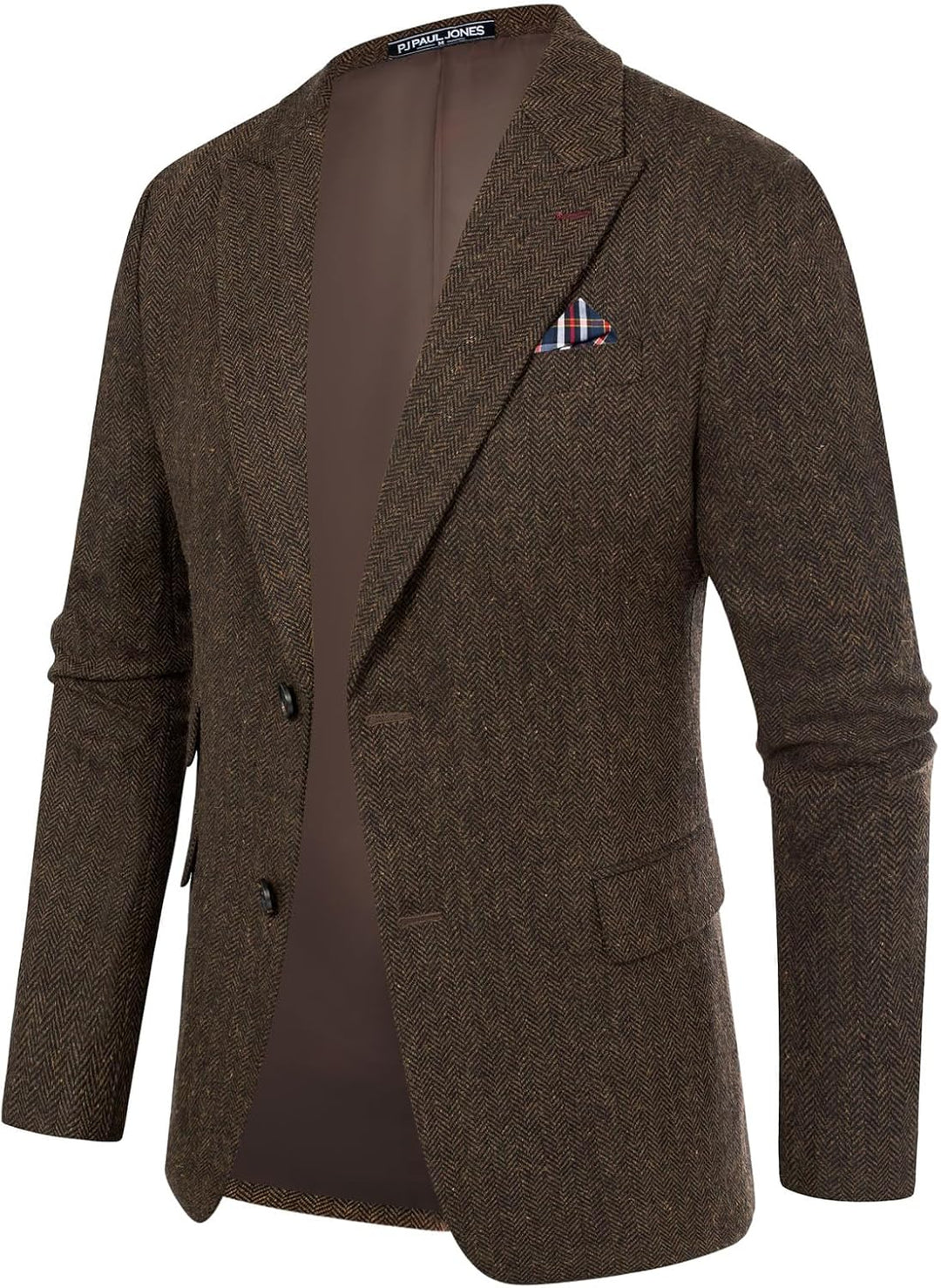 PJ PAUL JONES Sakko Herren Vintage British Blazer 2 Knöpfe Business Anzugjacke Tweed Sakko XL Dunkel