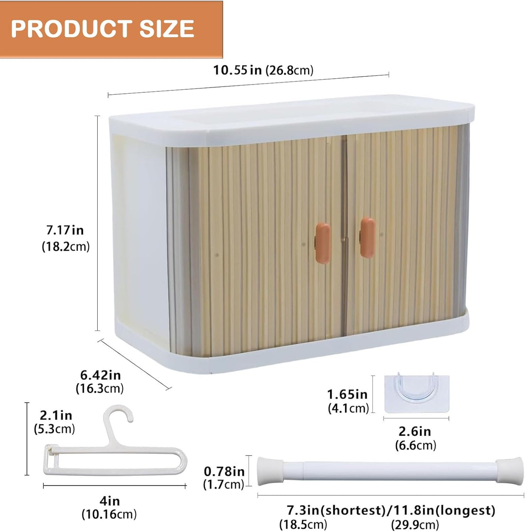 Puppenkleiderschrank, Puppenschrank, Aufbewahrung für Puppenkleidung mit 10 Kleiderbügeln und Rod, S