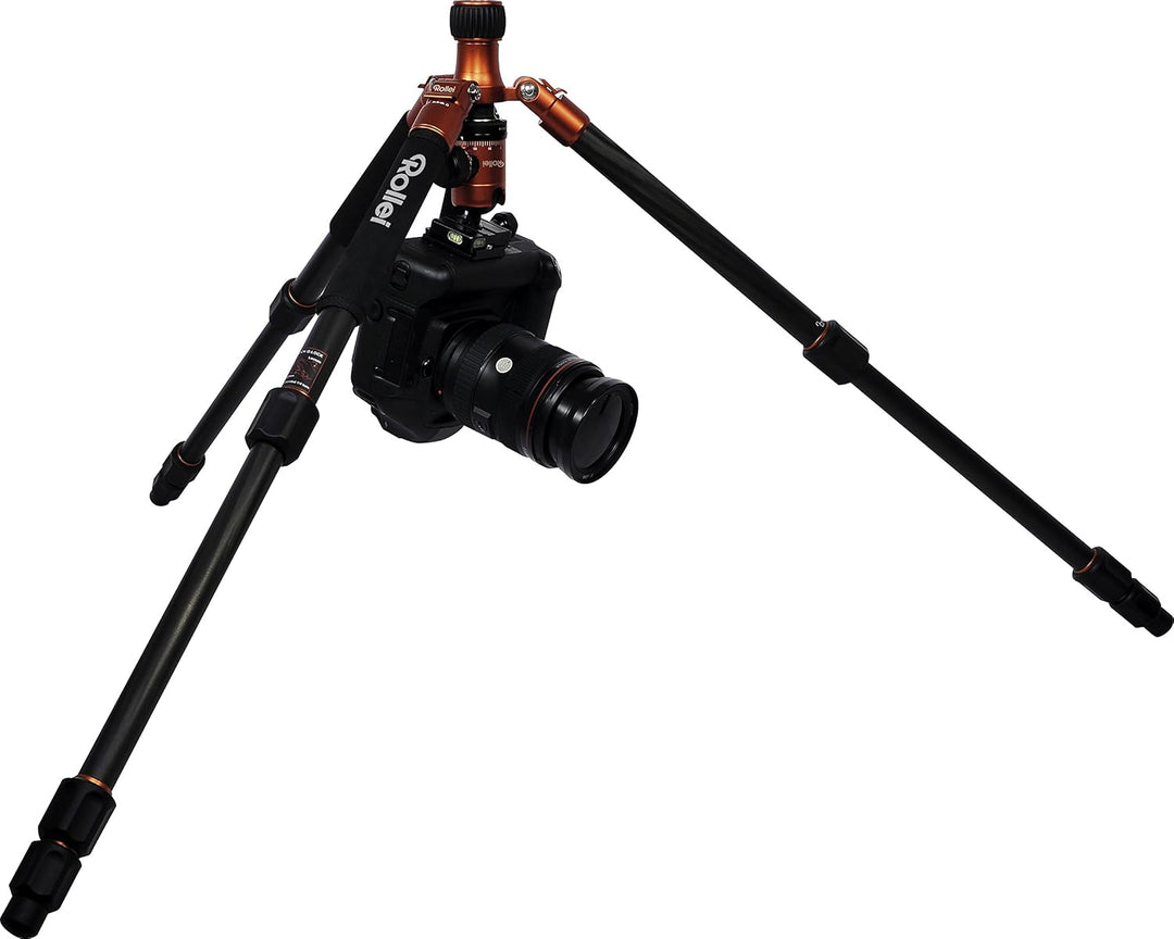 Rollei C5I | Orange | leichtes Foto-Stativ | Alu | Reise-Stativ | Macro | Monopod | Arca Swiss Orang