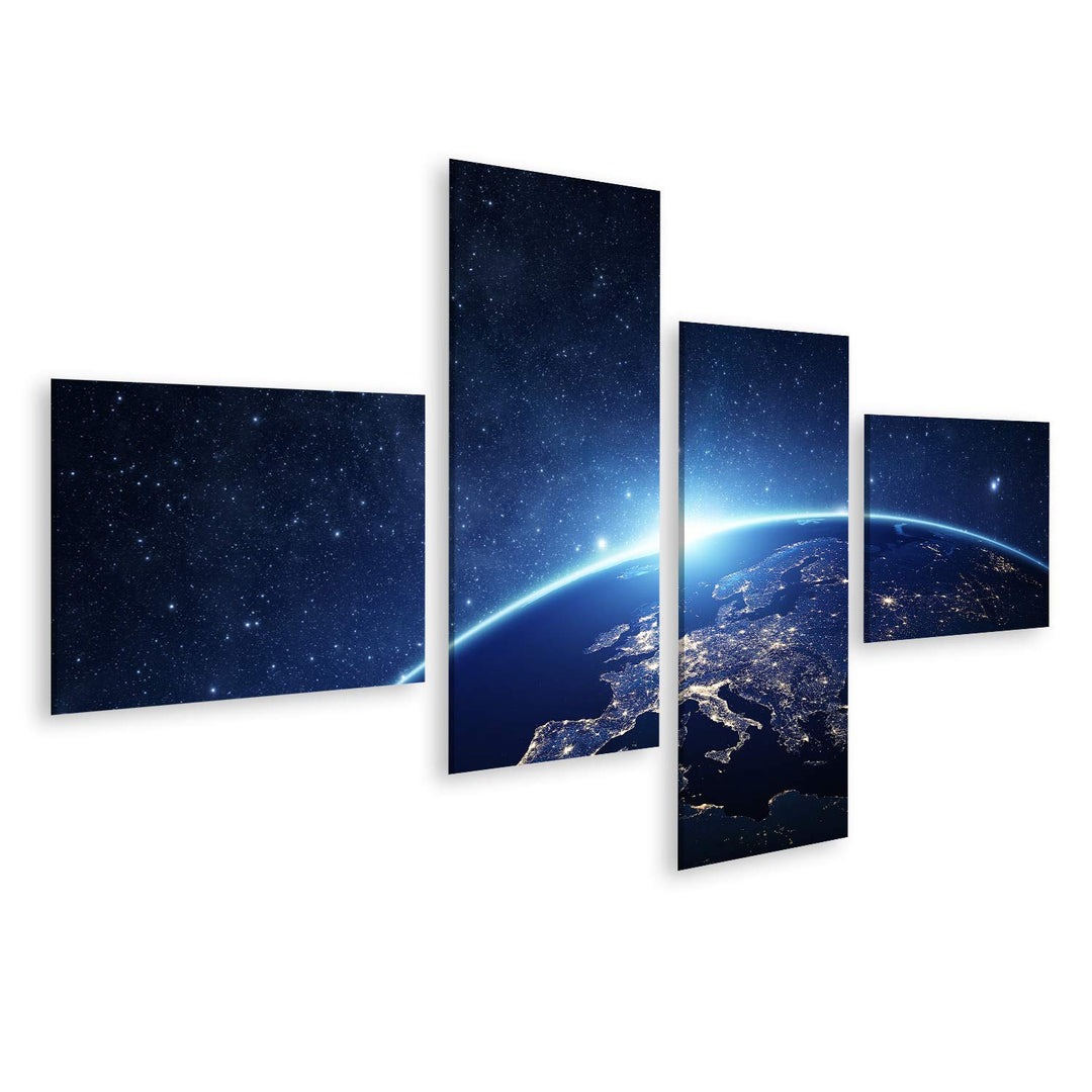 islandburner Bild auf Leinwand Planet Erde Aus Weltall Bilder Wandbilder Poster Leinwand 150x80cm -