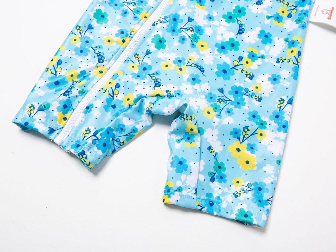 BONVERANO Baby Mädchen Recycelter Badeanzug mit einem durchgehendem Reissverschluss UV-Schutz 50+ 9-