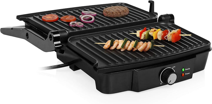 Tristar Kontaktgrill mit 180° Öffnung und Einer Bratfläche von 28 x 17 cm/auch als Tischgrill nutzba