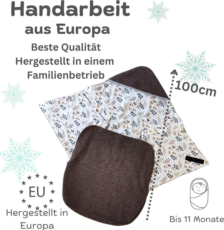 Swaddyl WOLLWALK Einschlagdecke Babyschale - Baby Fusssack - Maxi-Cosi Decke - Einschlagdecken für K