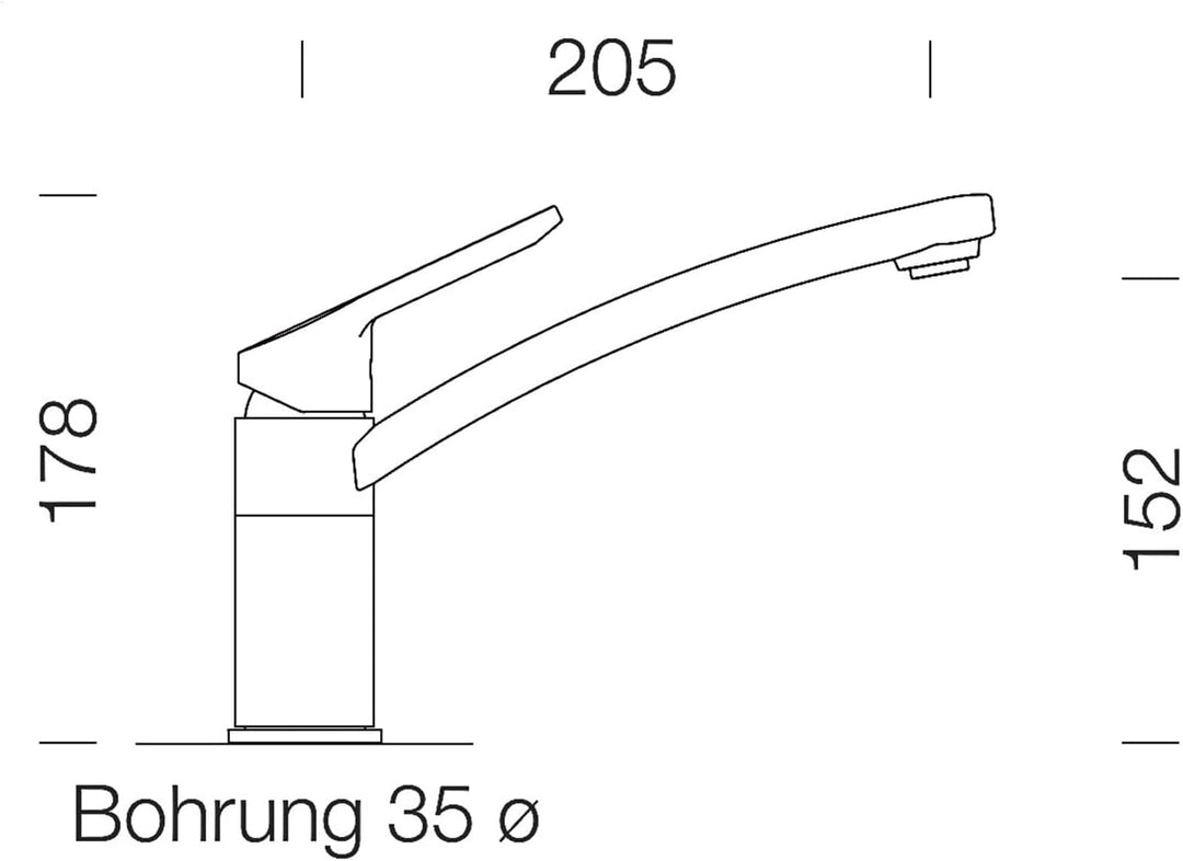 SCHOCK Küchenarmatur SC-90 Stone – Hochdruck Armatur CRISTADUR mit Festauslauf und Standard Norm-Ans