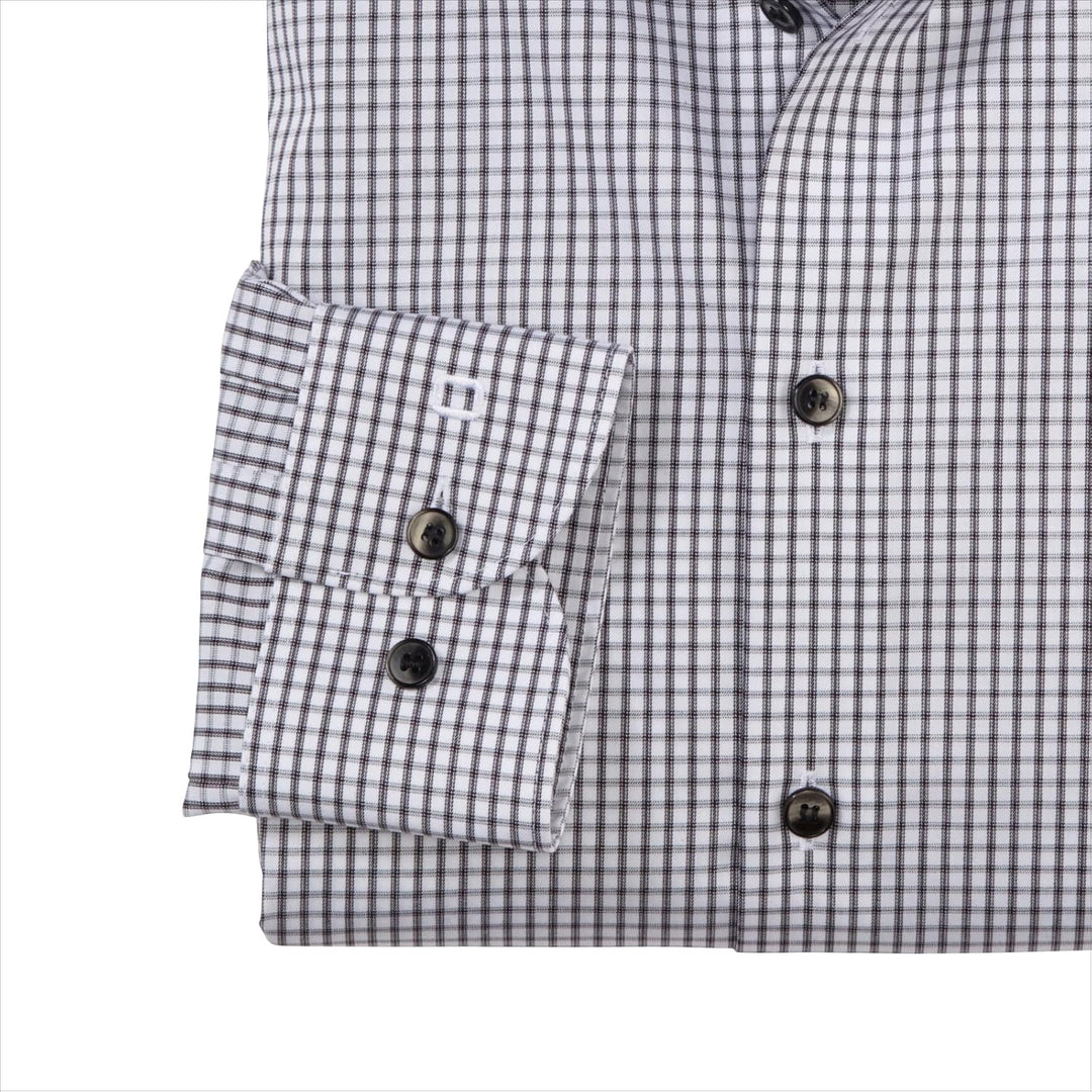 OLYMP Herren Businesshemd Langarm Level Five,Gitter Karo,Body fit,Royal Kent 38 Schwarz 68, 38 Schwa