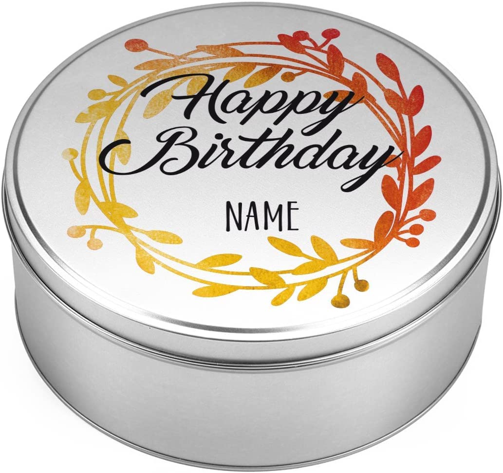 Herz & Heim® Geschenkdose mit Aufdruck und Wunschtext - ideal zum Geburtstag oder Weihnachten Happy