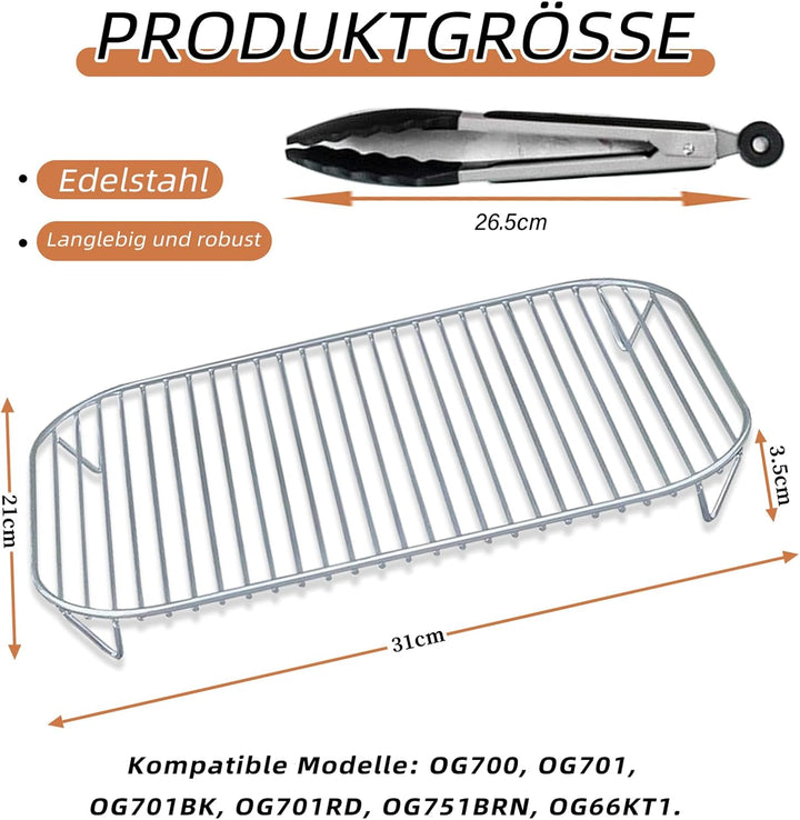 1Stück Grill für Ninja Woodfire,Edelstahl Grillrost Kompatibel Mit Ninja Outdoor Grill & Smoker,Elek