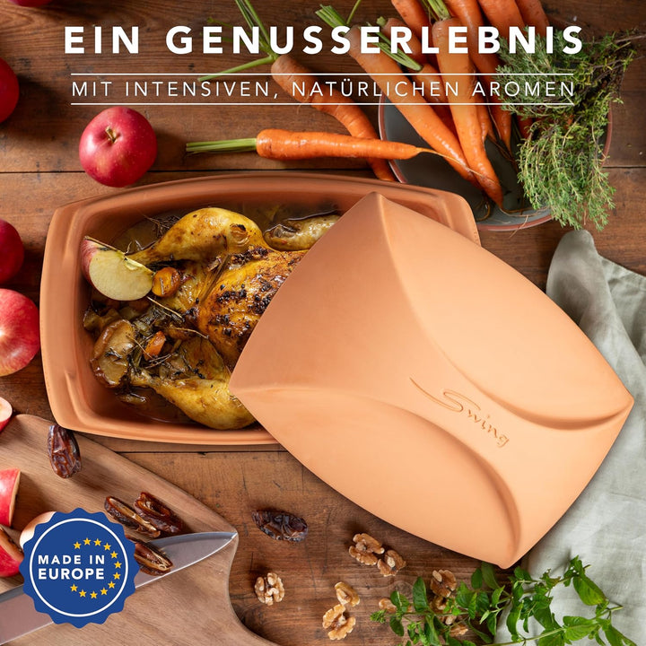 Römertopf Bräter Swing Keramik Dampfgarer 4 Liter Volumen geeignet für bis zu 6 Personen