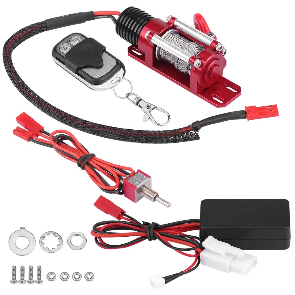 Dilwe RC Winch, 1/10 Elektro-Metallmodellfahrzeug-Crawler-Autozubehör mit Fernbedienung, Elektrische