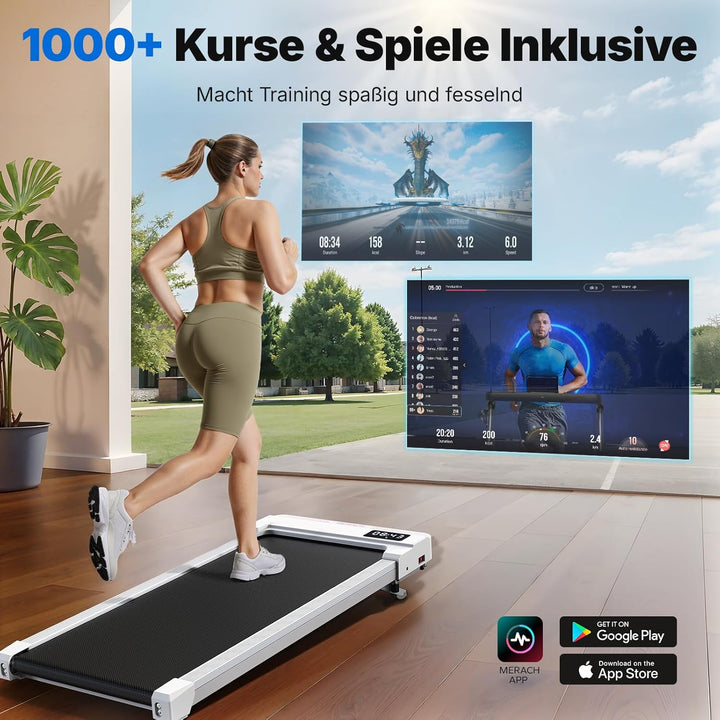 MERACH Walking Pad, 3 in 1 Laufband Für Zuhause, 0%-6% Steigung Laufband Schreibtisch für Zuhause un