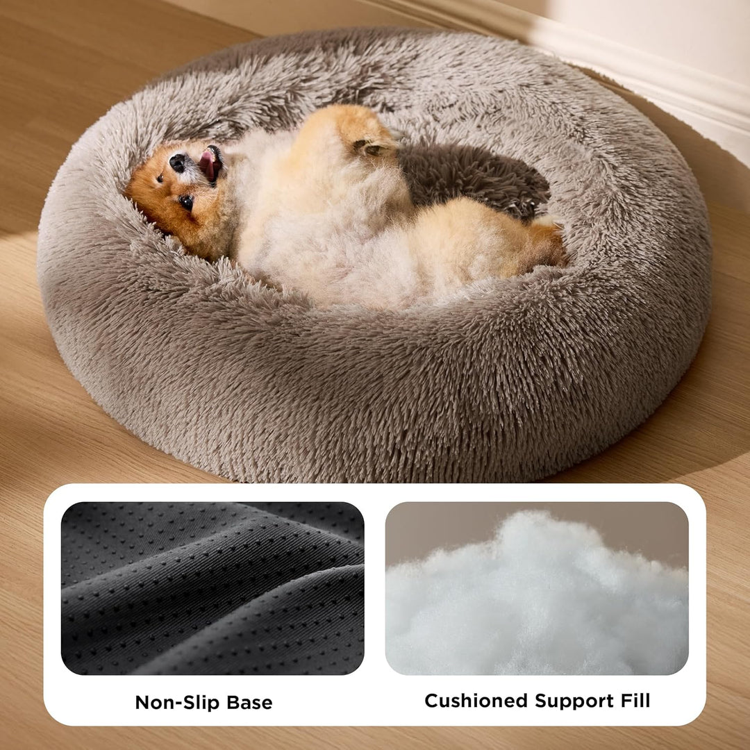 BEDSURE Hundebett waschbar Flauschiges Katzenbett - Ø 70 cm Katzenschlafplatz für Katzen und Hunde,