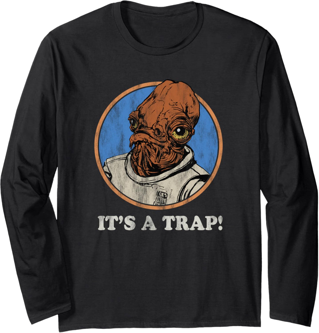 Star Wars Admiral Ackbar It's A Trap Distressed Langarmshirt