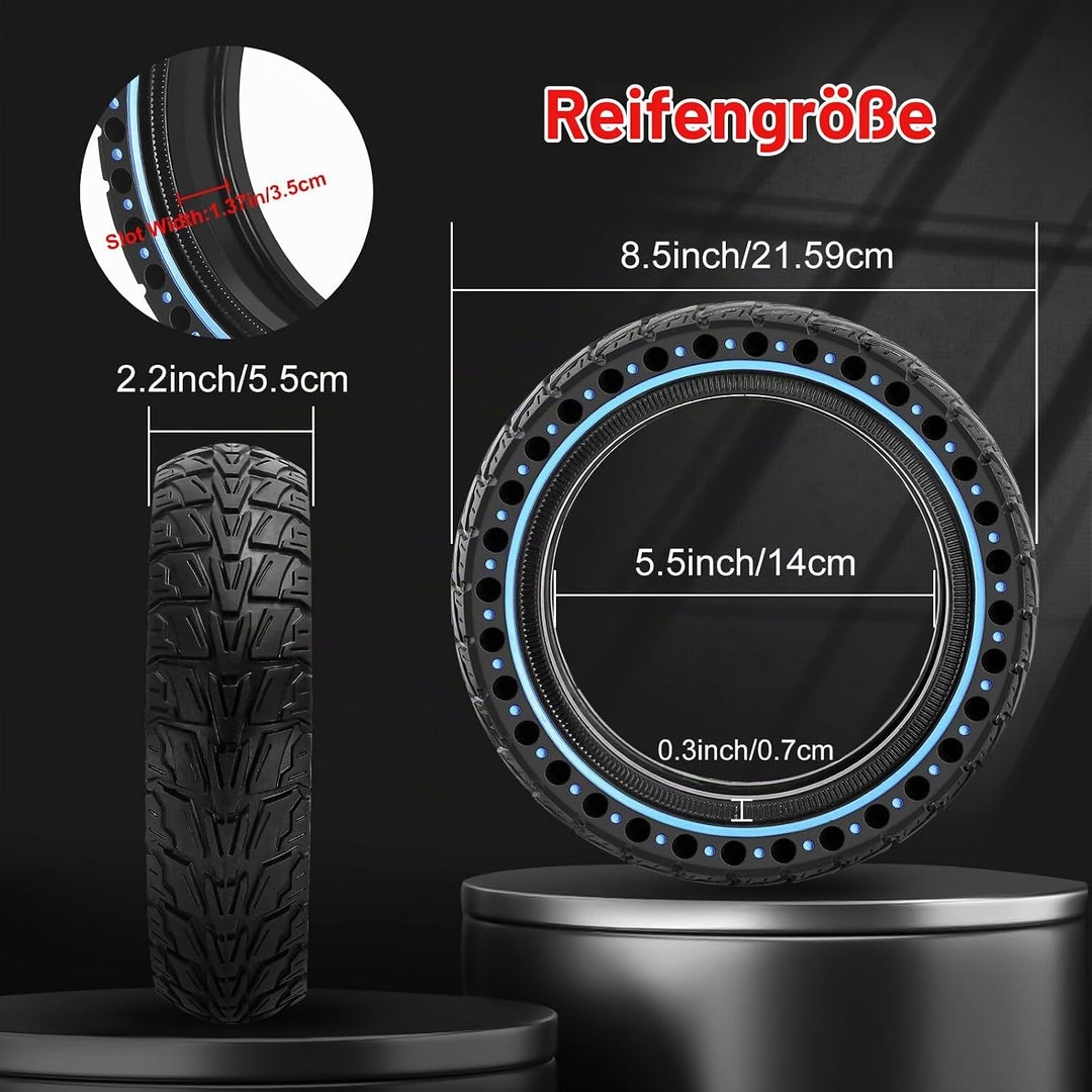 BANGTING 2PCS 50/75-6.1 E Scooter Solid Reifen, 8.5x2 zoll Vollgummireifen, 8 1/2 x2 Ersatzreifen fü
