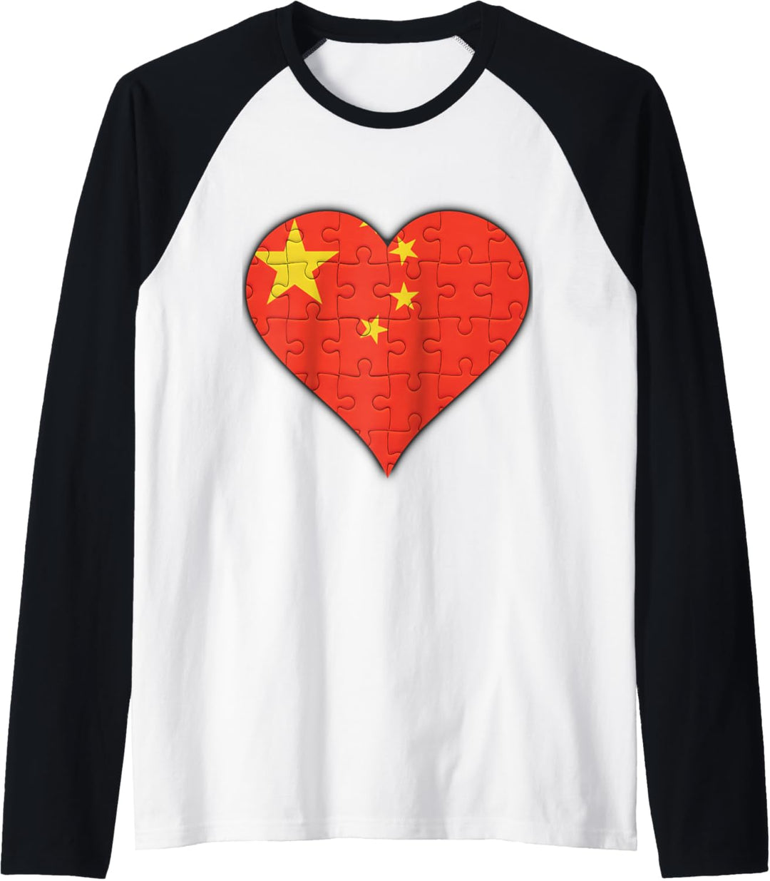 China Chinesische Flagge Herz Raglan