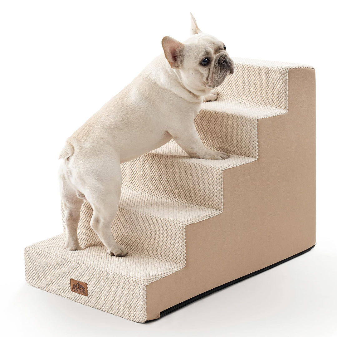 Hundetreppe für Kleine Hunde, 5 Stufen Breiter Haustiertreppe für Bett Couch Auto, 60cm Hoch Hochdic
