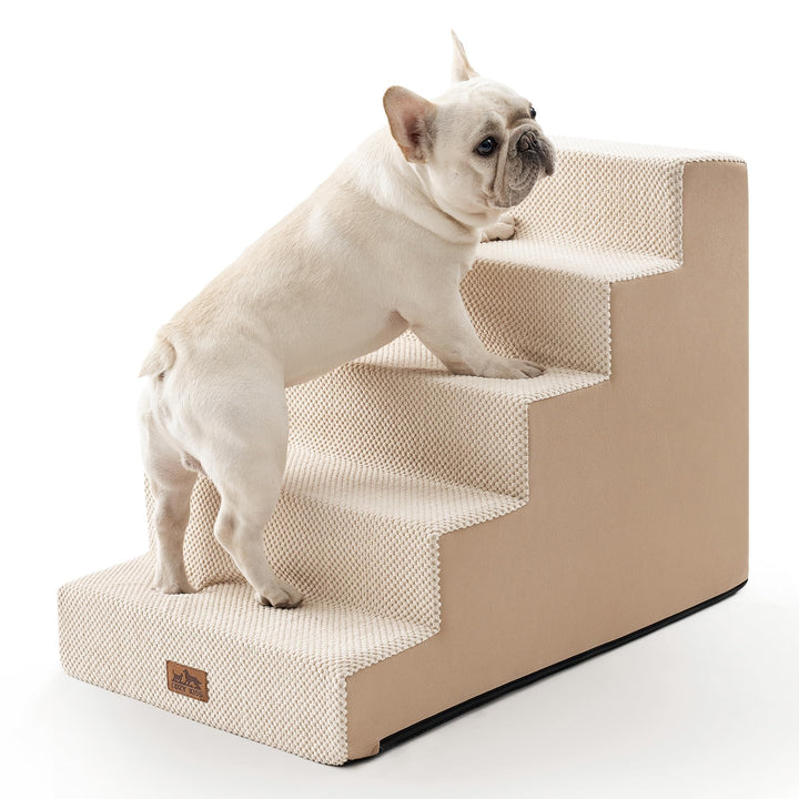 Hundetreppe für Kleine Hunde, 5 Stufen Breiter Haustiertreppe für Bett Couch Auto, 60cm Hoch Hochdic