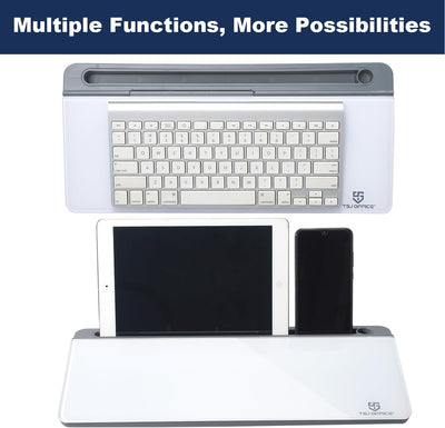 Kleines Whiteboard aus Glas, trocken abwischbar, Computertastatur-Ständer mit Schublade, Schreibtisc
