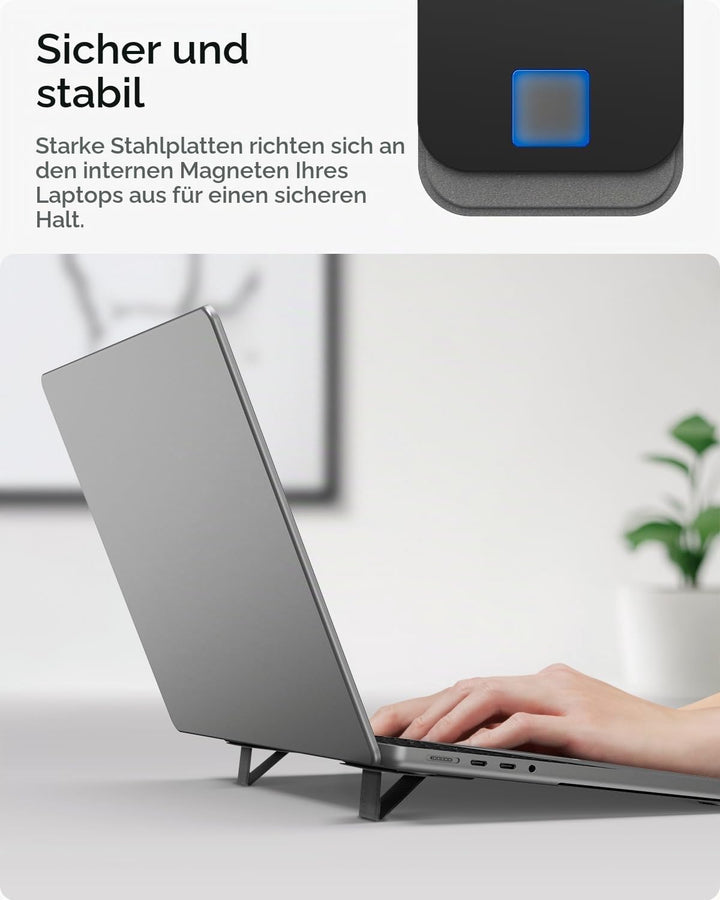 Spigen Slim Fold Laptop Ständer Höhenverstellbar [2 Stück] Selbstklebender Laptopständer, Doppelt Ve