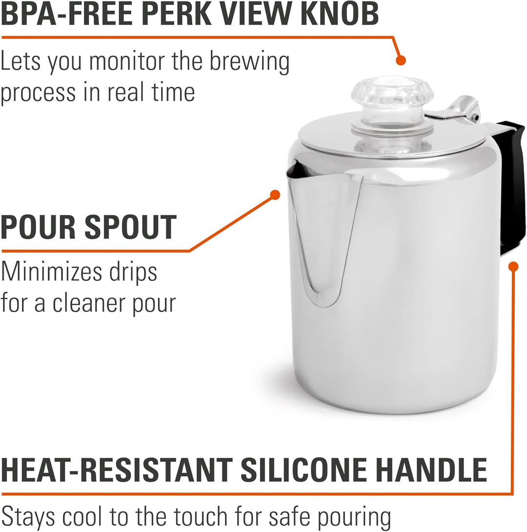 Gsi Outdoors Glacier Kaffeekanne aus Edelstahl mit Silikongriff 3 Tassen, 3 Tassen