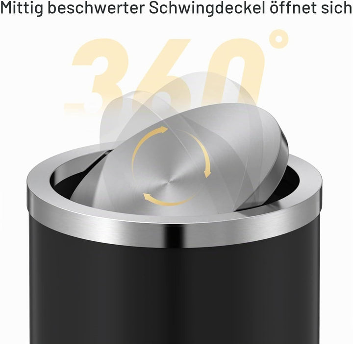 Mbillion Mülleimer mit Deckel, kleiner Mülleimer, niedlicher Metall-Mülleimer für Arbeitsplatte, Ede
