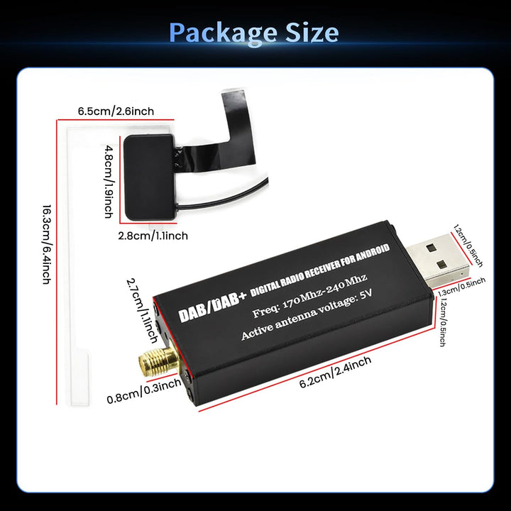 Inefala DAB/DAB+ Antennen für Autoradios 1 Din Stereo 2 Din, Digital Audio Broadcasting für Android-