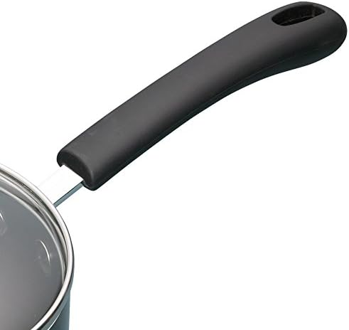 MASTERCLASS Master Class Aluminium-Antihaft-Emaille-Stieltopf mit Deckel, Schwarz, 20 cm 20 cm (8 in