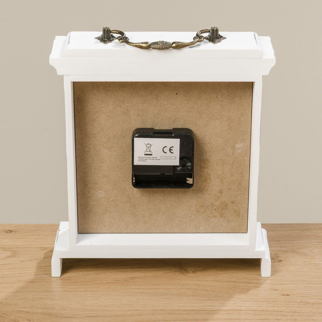 Tischuhr Betty Weiss, Höhe 24cm Analoge Uhr Standuhr mit römischen Ziffern