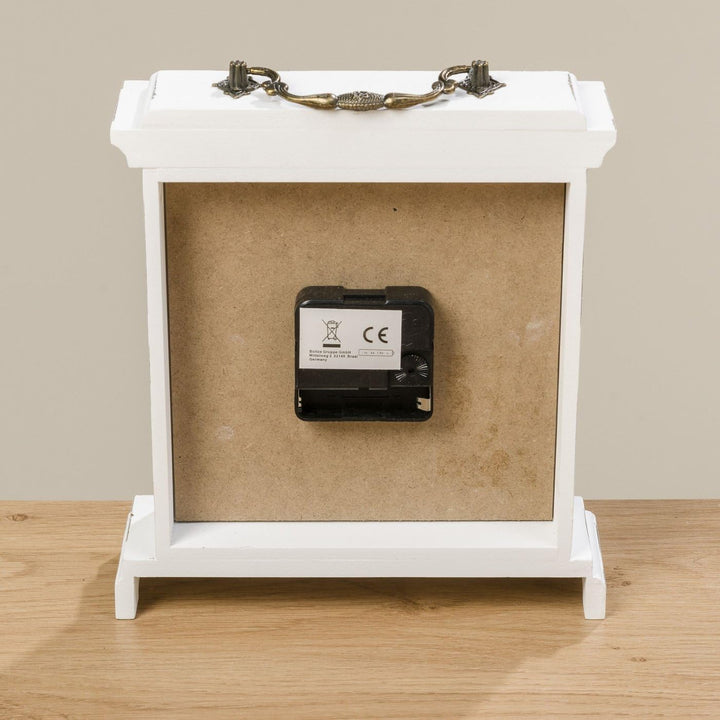 Tischuhr Betty Weiss, Höhe 24cm Analoge Uhr Standuhr mit römischen Ziffern