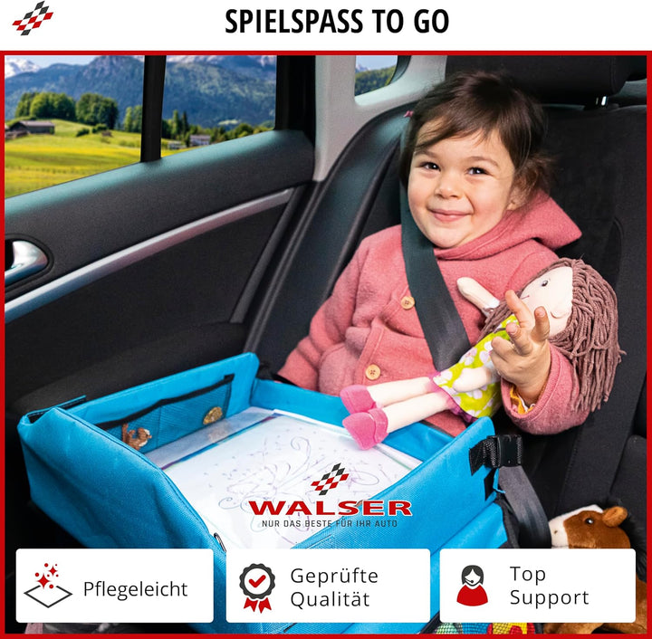 WALSER Reisetisch Auto Kinder, Autotisch für Kind, Knietablett Kinder Auto, Auto Tisch Kinder, Auto