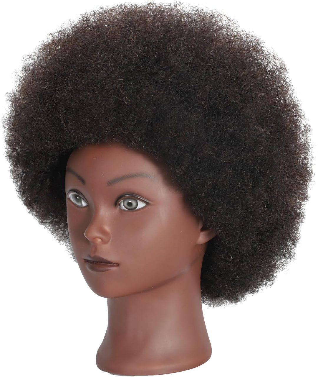 Training Head African American with 100% Human Hair Mannequin Head Cosmetology Afro Hair Manikin Hea