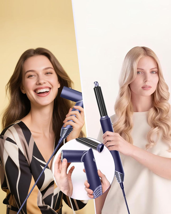 Airstyler Hairstyler 5 IN 1, 1000W Warmluftbürste Set, Hairstyler mit Ionen Föhnbürste, Lockenstab A