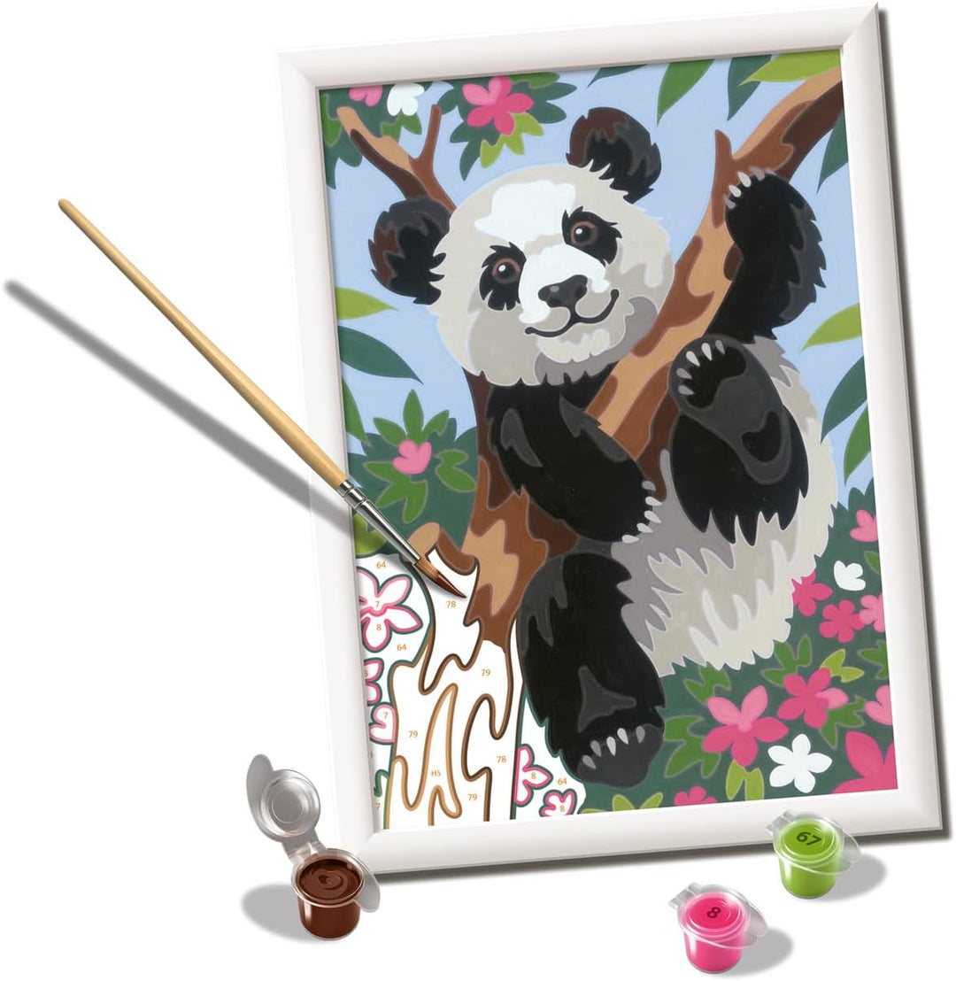 Ravensburger - CreArt D-Serie: Panda, Kit zum Malen nach Zahlen, enthält ein vorgedrucktes Brett, Pi
